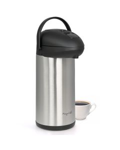 MegaChef 5.3 Quart Stainless Steel Vacuum Body Pump Cap Air Pot